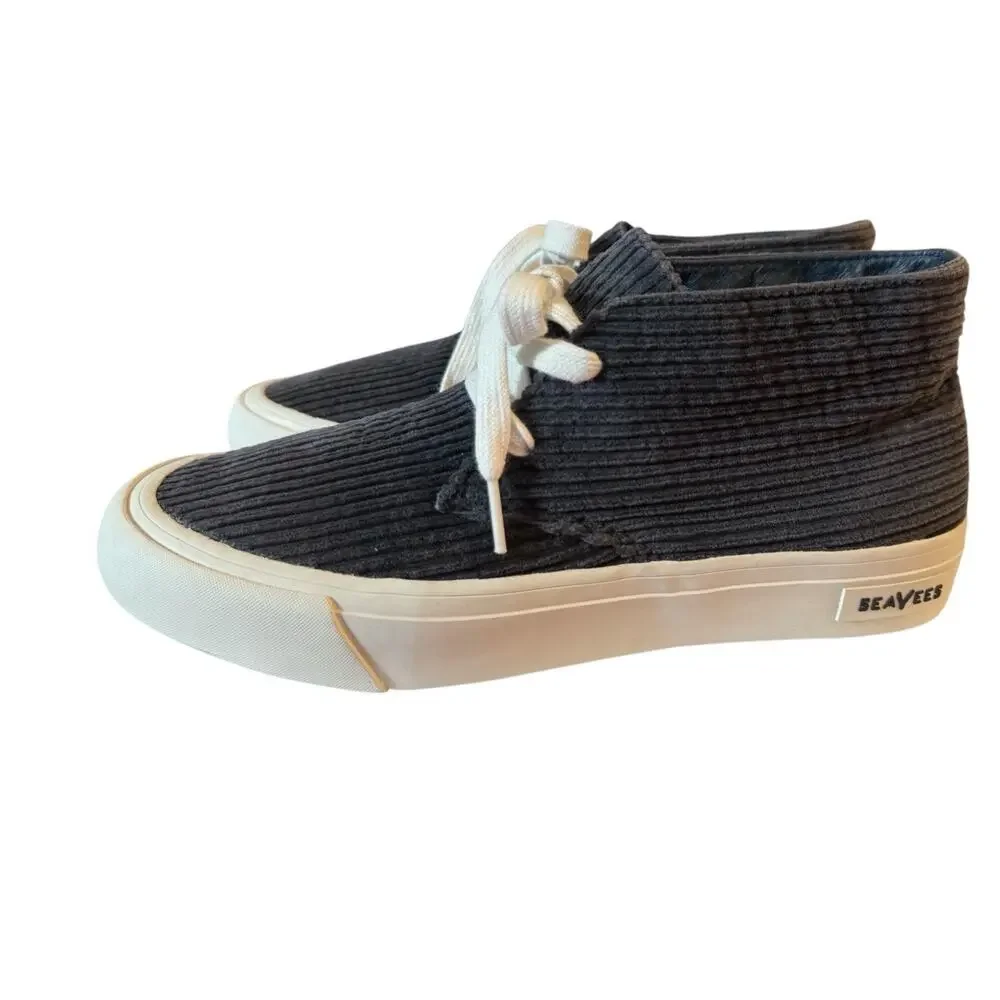 SeaVees Maslon Sneaker Poplin Navy Blue Corduroy Chukka Desert Boot  Womens 10